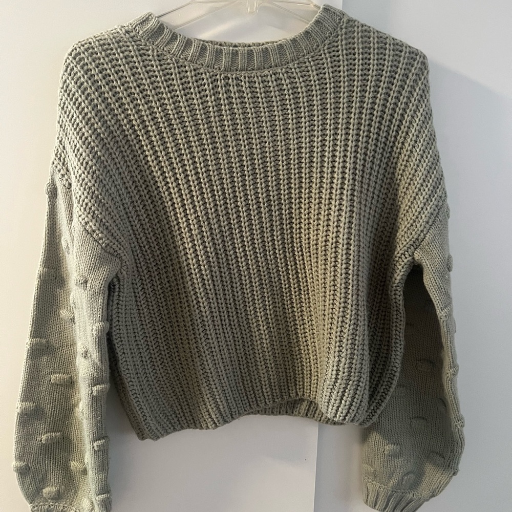 Chunky Knit Sweater in Light Gray